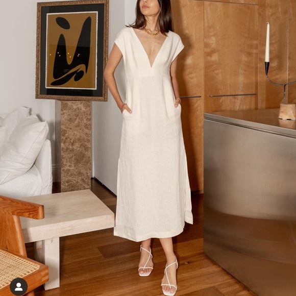 St. Agni | Dresses | St Agni Origami Dress Cream Linen | Poshmark